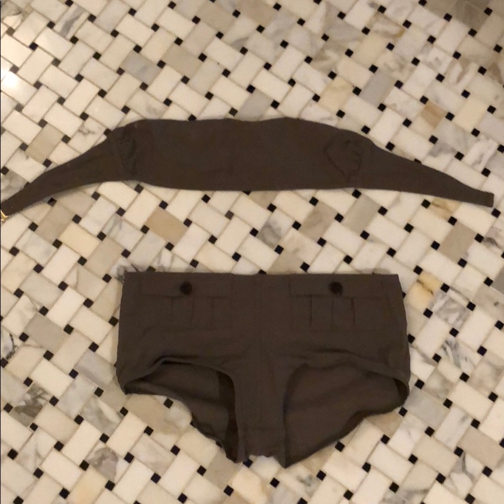Army green swimsuit
